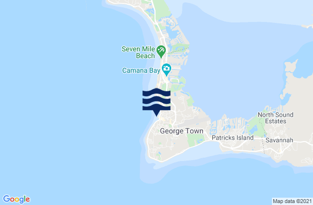 Karte der Gezeiten George Town, Cayman Islands