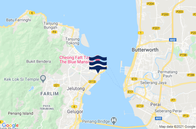 Karte der Gezeiten George Town, Malaysia