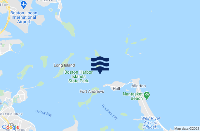 Karte der Gezeiten Georges Island 0.3 n.mi. SSE of, United States