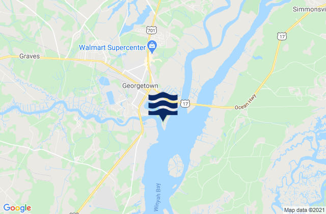 Karte der Gezeiten Georgetown Sampit River, United States