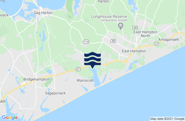 Karte der Gezeiten Georgica (East Hampton), United States