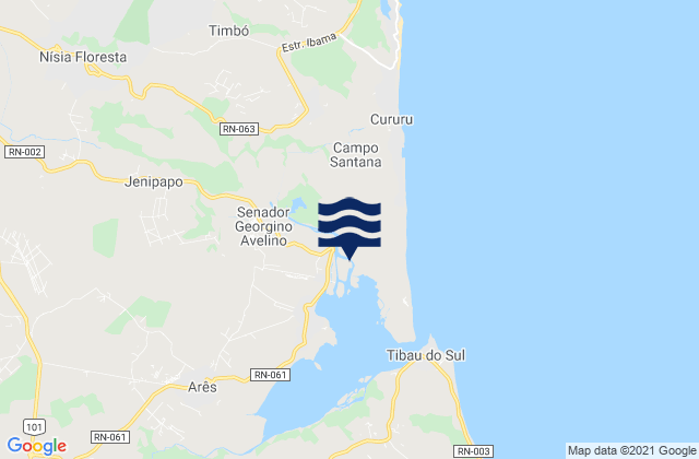 Karte der Gezeiten Georgino Avelino, Brazil