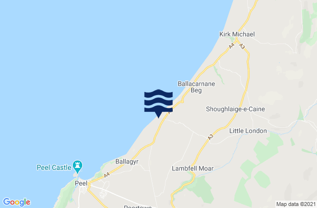 Karte der Gezeiten German, Isle of Man