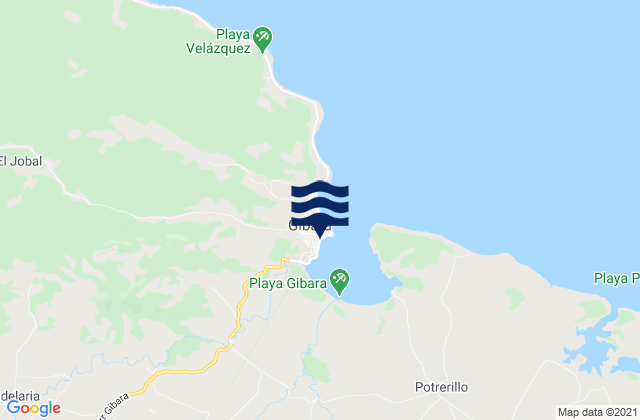 Karte der Gezeiten Gibara, Cuba