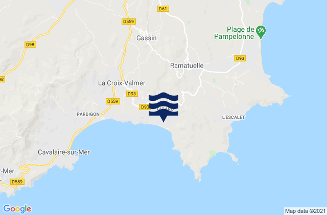 Karte der Gezeiten Gigaro, France