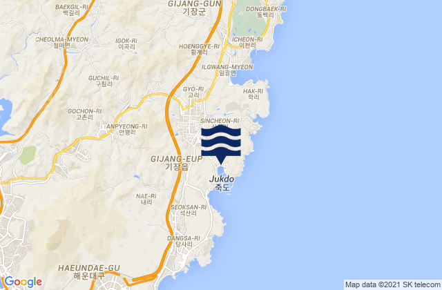 Karte der Gezeiten Gijang, South Korea