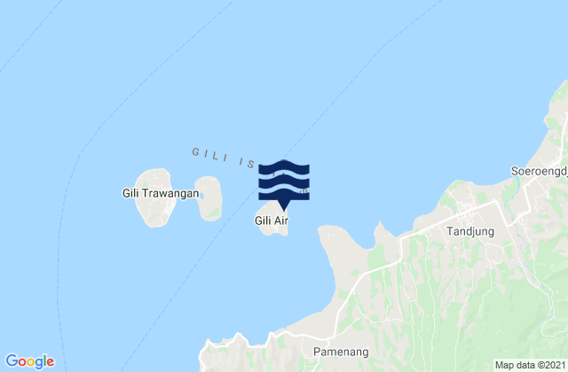 Karte der Gezeiten Gili Air, Indonesia