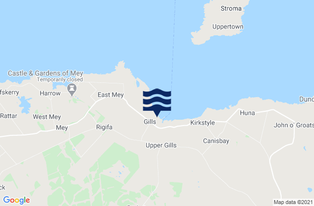 Karte der Gezeiten Gills Bay, United Kingdom