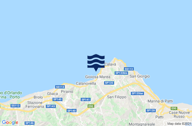 Karte der Gezeiten Gioiosa Marea, Italy