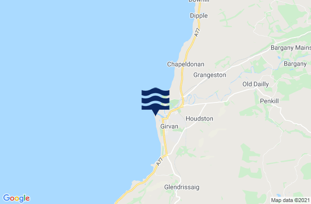 Karte der Gezeiten Girvan Beach, United Kingdom