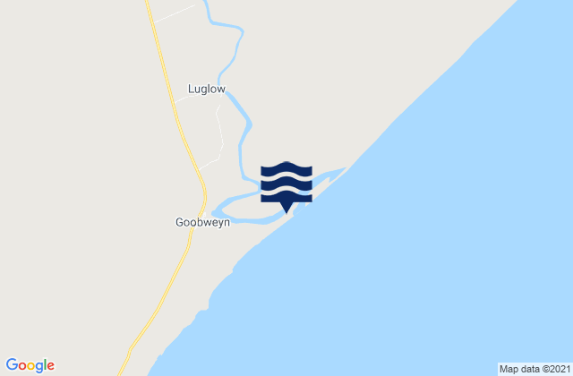 Karte der Gezeiten Giuba River, Somalia