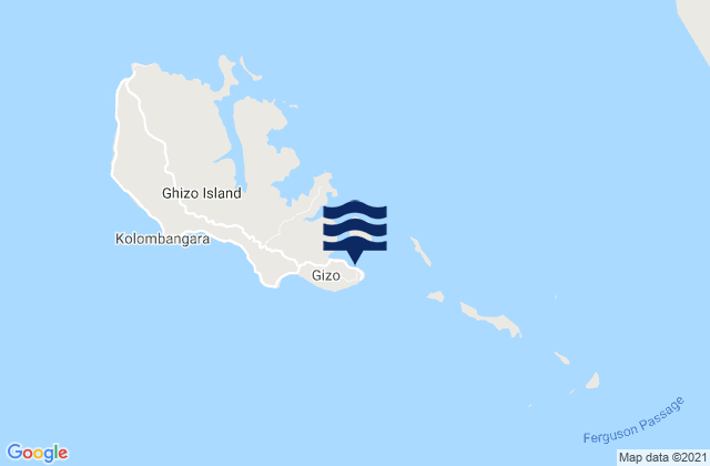 Karte der Gezeiten Gizo, Solomon Islands