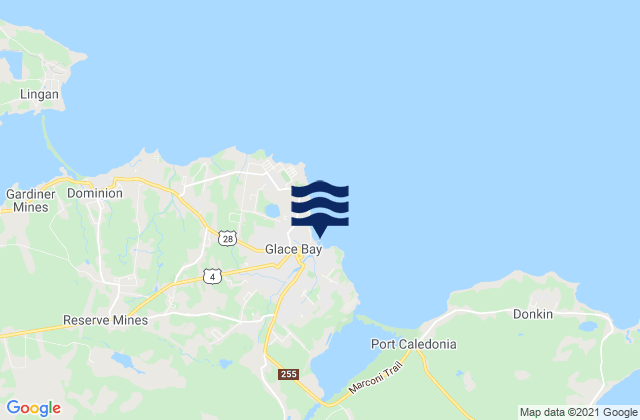Karte der Gezeiten Glace Bay, Canada