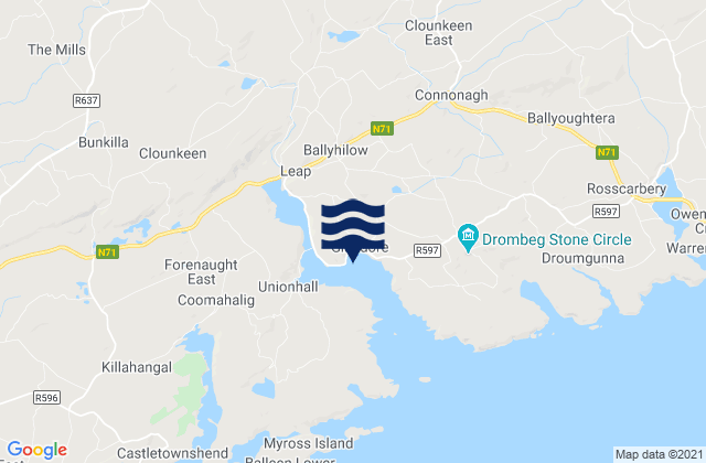 Karte der Gezeiten Glandore Harbour, Ireland