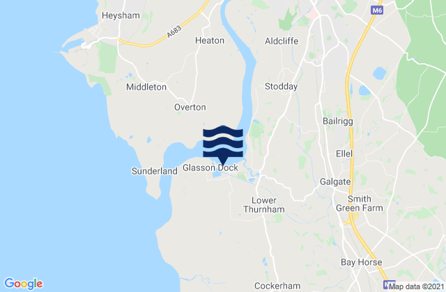 Karte der Gezeiten Glasson Dock, United Kingdom