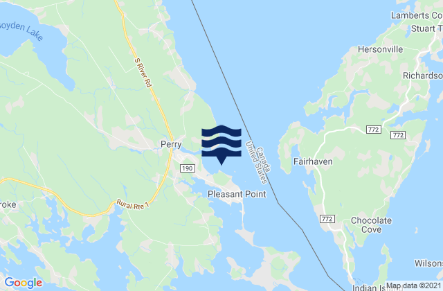 Karte der Gezeiten Gleason Cove, Canada