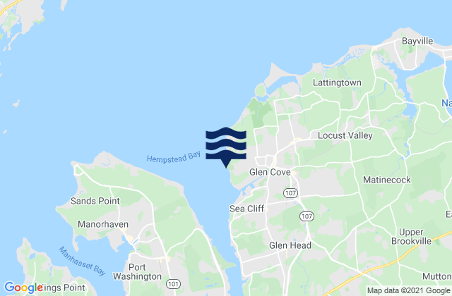 Karte der Gezeiten Glen Cove Hempstead Harbor, United States