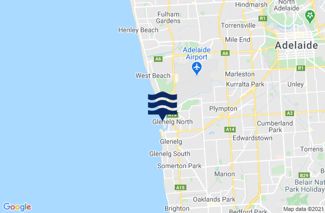 Karte der Gezeiten Glenelg North, Australia