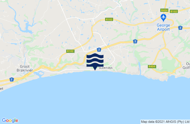 Karte der Gezeiten Glentana Beach, South Africa