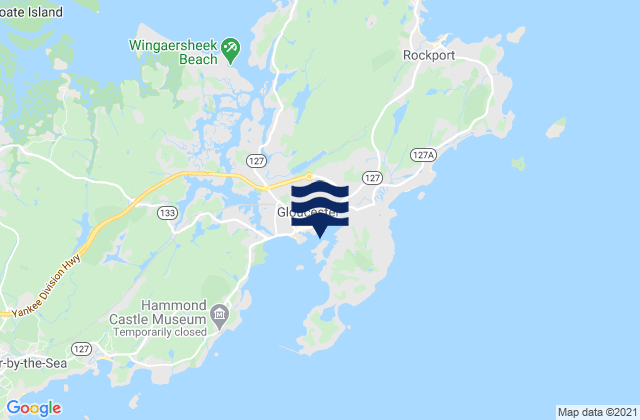Karte der Gezeiten Gloucester Harbor, United States