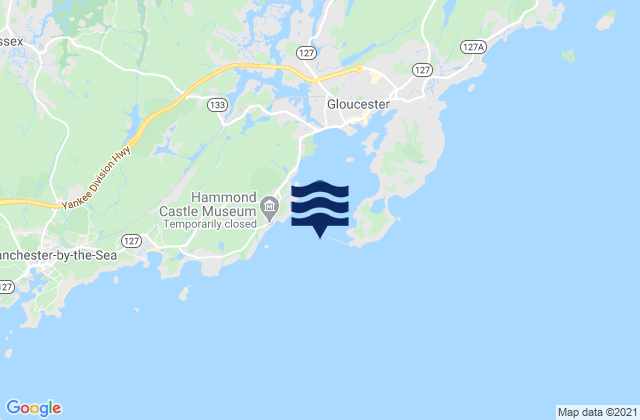 Karte der Gezeiten Gloucester Harbor entrance, United States