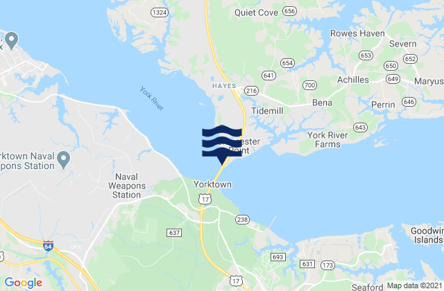 Karte der Gezeiten Gloucester Point, United States