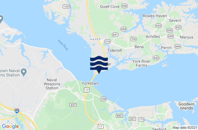 Karte der Gezeiten Gloucester Point, United States