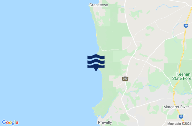 Karte der Gezeiten Gnoocardup Beach, Australia