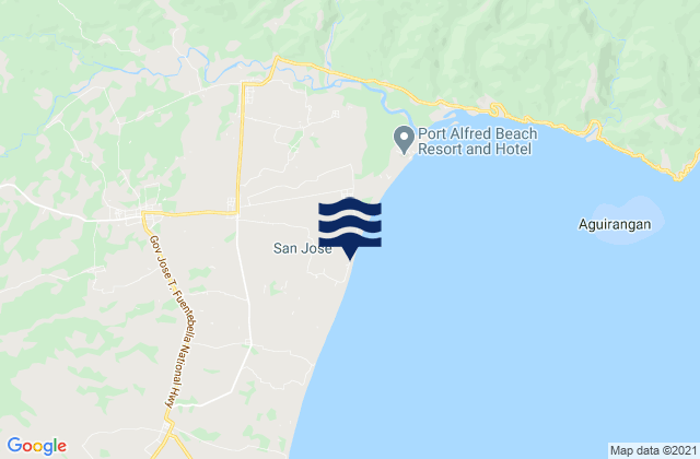 Karte der Gezeiten Goa, Philippines
