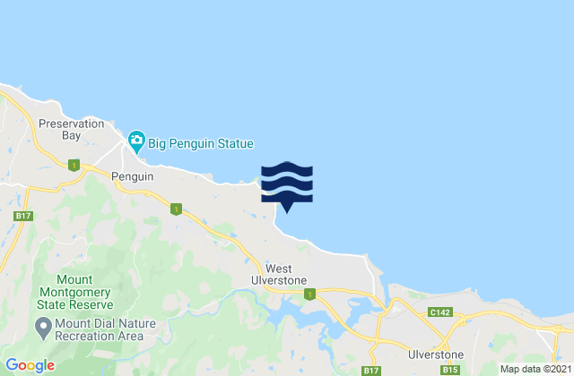 Karte der Gezeiten Goat Island, Australia