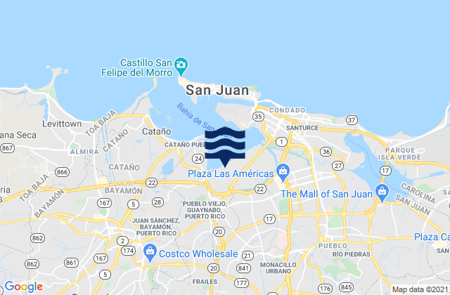 Karte der Gezeiten Gobernador Piñero Barrio, Puerto Rico