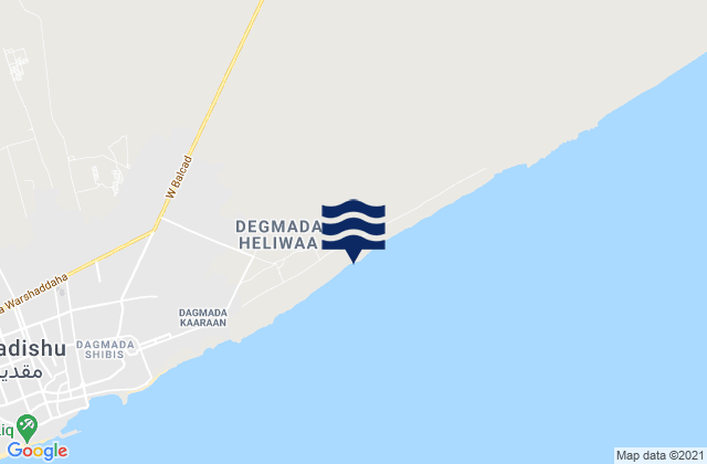 Karte der Gezeiten Gobolka Banaadir, Somalia