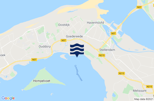 Karte der Gezeiten Goedereede, Netherlands