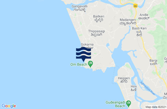 Karte der Gezeiten Gokarna Beach, India