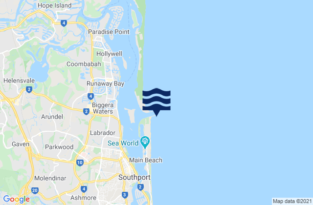 Karte der Gezeiten Gold Coast Seaway, Australia