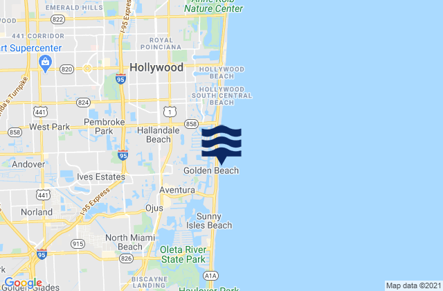 Karte der Gezeiten Golden Beach, United States