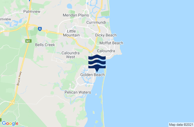 Karte der Gezeiten Golden Beach, Australia