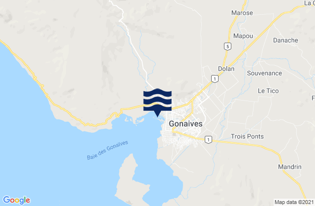 Karte der Gezeiten Gonayiv, Haiti