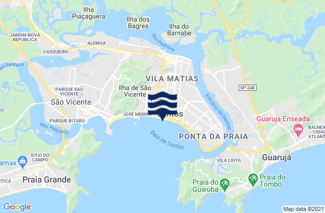 Karte der Gezeiten Gongaza, Brazil