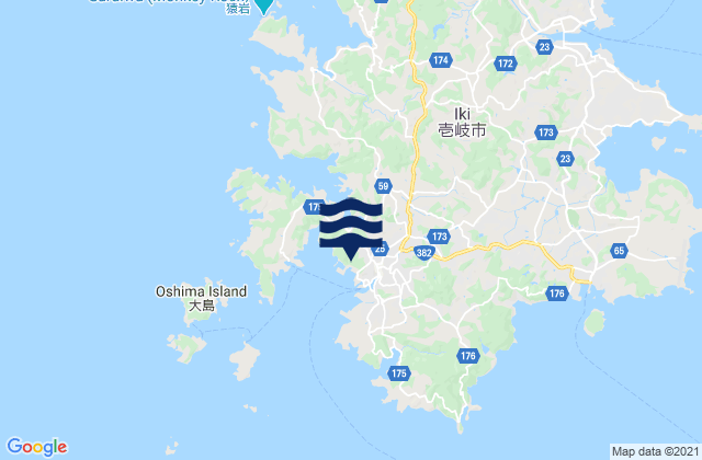 Karte der Gezeiten Gono Ura Iki Shima, Japan