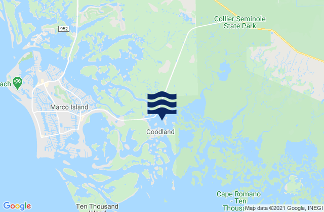 Karte der Gezeiten Goodland Bay, United States