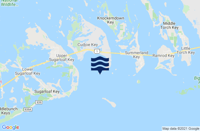 Karte der Gezeiten Gopher Key Cudjoe Bay, United States