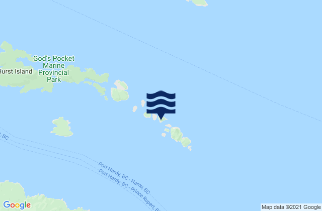 Karte der Gezeiten Gordon Islands, Canada