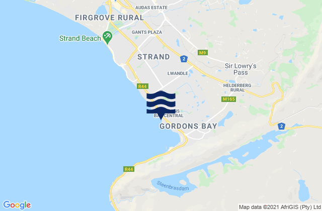 Karte der Gezeiten Gordons Bay Harbour, South Africa