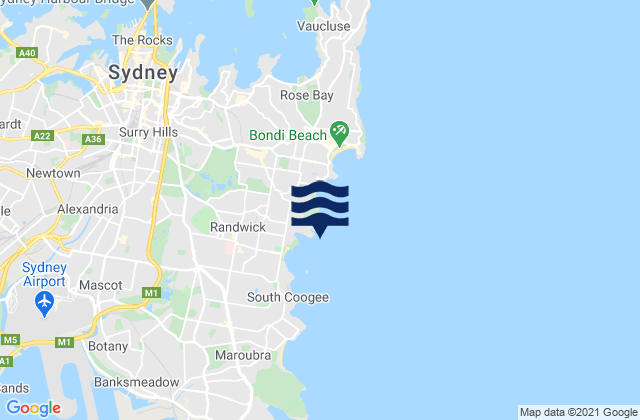 Karte der Gezeiten Gordons Bay, Australia