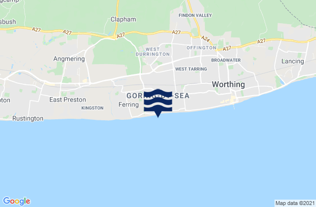 Karte der Gezeiten Goring-by-Sea, United Kingdom