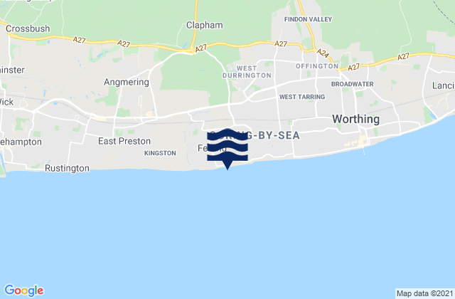 Karte der Gezeiten Goring Gap Beach, United Kingdom