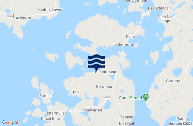 Karte der Gezeiten Gorumna Island, Ireland