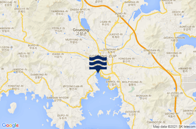Karte der Gezeiten Goseong-gun, South Korea