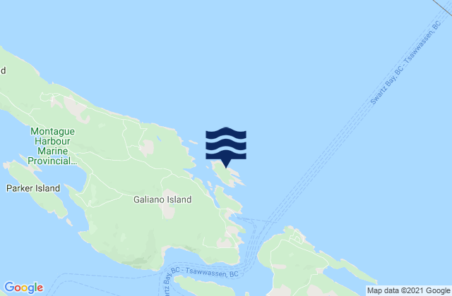 Karte der Gezeiten Gossip Island, Canada
